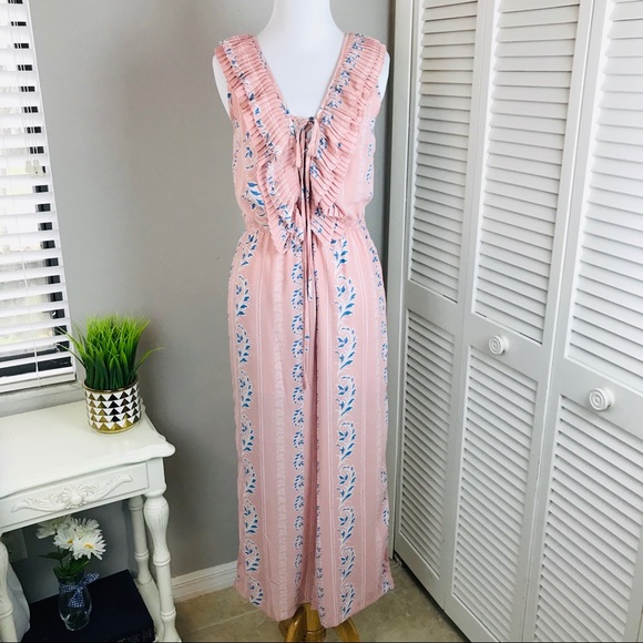 Romeo & Juliet Couture Pants - Romeo & Juliet Couture Pink Ruffle Jumpsuit
